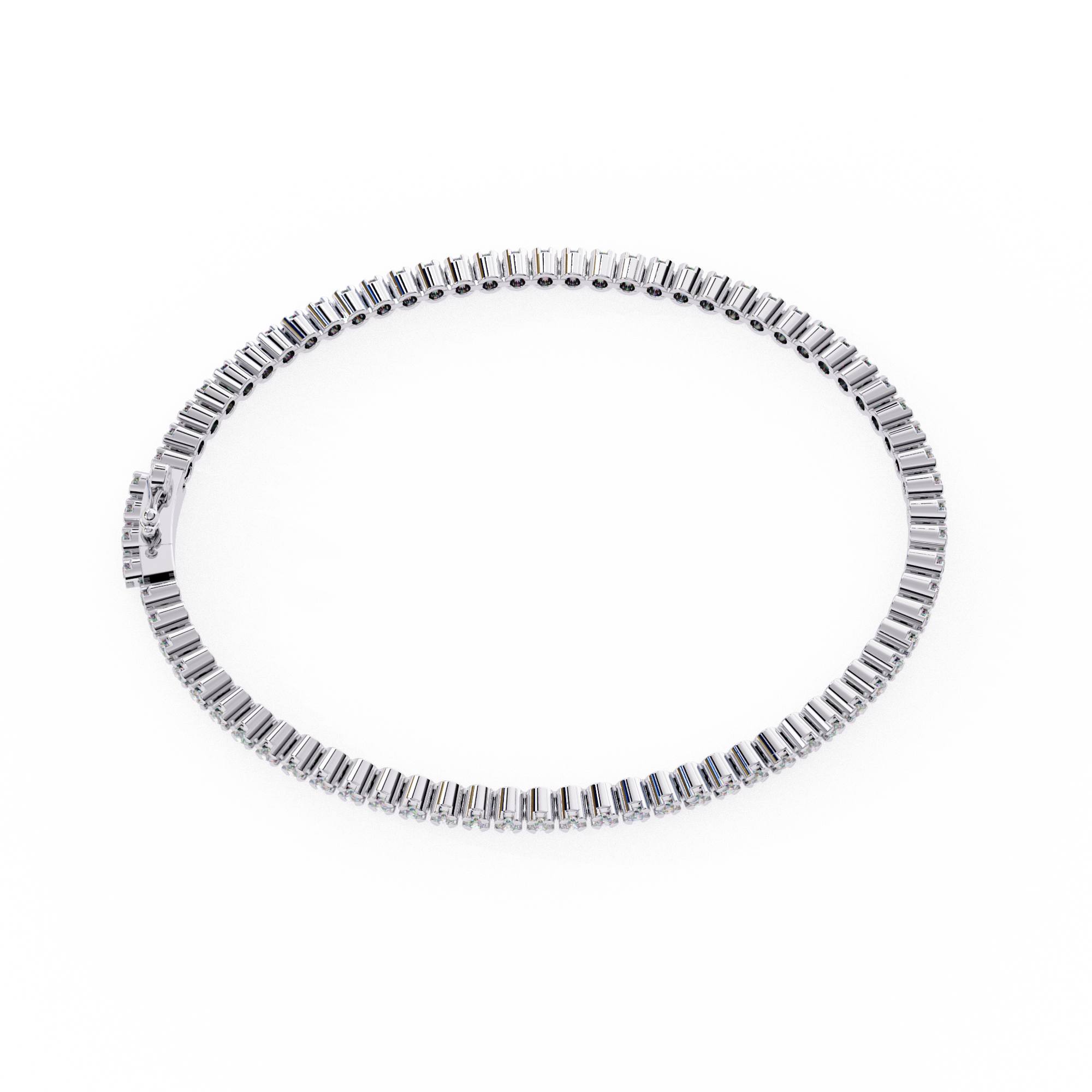Solitairekart 1.13ct Round Cut Natural Diamond Tennis Bracelet-HI Color. VS-SI Clarity